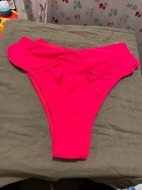 Hot Pink Ruffle Bikini Bottoms
